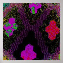 Purple Digital Realism Quilt Poster