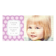 Purple Dots - Any Occasion Thank you Personalised Photo Card