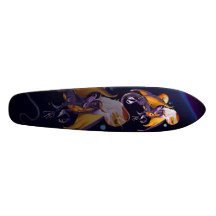 Purple Dragon and Planets Skateboard