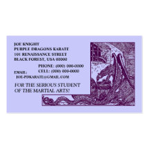 PURPLE DRAGON IN DUNGEON CONTACT/BUSINESS CARDS!