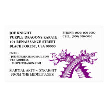 PURPLE DRAGONS BUSINESS CARDS ~ MAKE A STATEMENT!
