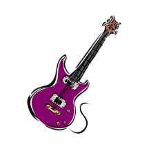 purple electric guitar music graphic.png photo cut out