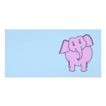 Purple Elephant. Cartoon Photo Cards