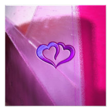 Purple Engraved Hearts Art Photo