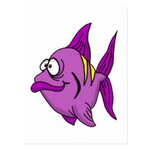 Purple Fish Post Cards