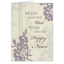 Purple Floral Elopement  Announcement Card