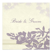 Purple Floral Wedding Invitation Card