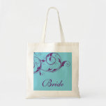 Purple Flourish Bride Tote Bag