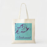 Purple Flourish Bridesmaid Tote Bag