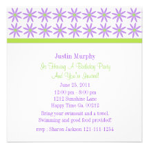 Purple Flower Party Invitations