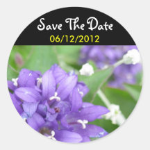 Purple Flower Save The Date Wedding Sticker
