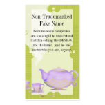 Purple flower teapot and teacups business cards