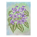 purple flowers announcement