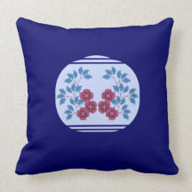 Purple Flowers & Blue Leaves American Mojo Pillow