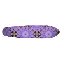 Purple Flowers Skateboard Deck