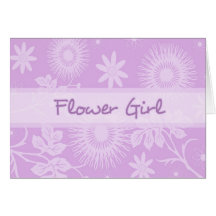 Purple Flowers Thank You Flower Girl Card