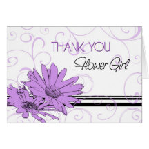 Purple Flowers Thank You Flower Girl Card