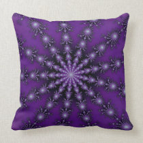 Purple Fractal Star Throw Pillow pillows