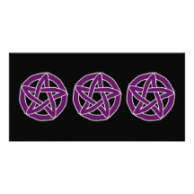Purple Fun Pentacle Customized Photo Card