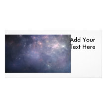 Purple Galaxy with Stars Custom Photo Card