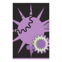 Purple Gears Stationery Paper