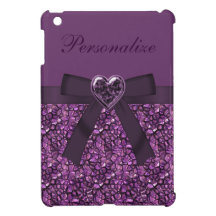 Purple Gem Stones & Heart Jewel Print