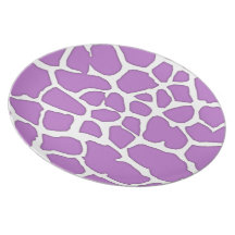 purple giraffe skin party plates