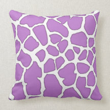 purple giraffe skin throw pillows