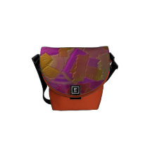 Purple & Gold Abstract Shoulder Bag Messenger Bag