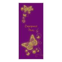 Purple gold butterfly elegant personalized invitations