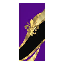 Purple & gold fleur de lys rack card