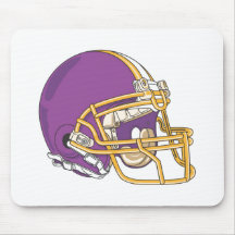 Purple Gold Football Helmet Mouse Mat