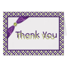 Purple, Green, and White Thank You Note Card