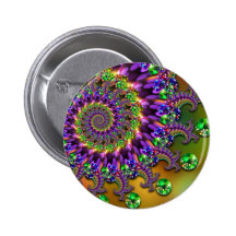 Purple & Green Bokeh Fractal Pattern Pin