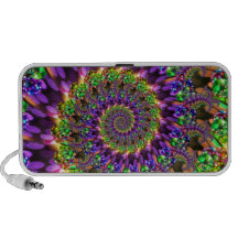Purple & Green Bokeh Fractal Pattern Travel Speaker