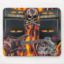Purple Guitar Flaming Skulls & Amp... - Customised Mouse Mats