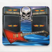 Purple Guitar Flaming Skulls & Amp... - Customised Mouse Mat