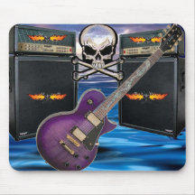 Purple Guitar Flaming Skulls & Amp Ocean Mousepad