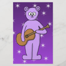 Purple Guitarist Bear. Custom Flyer
