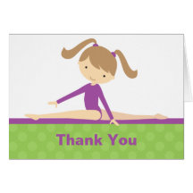Purple Gymnast Thank You Note Card