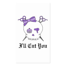 Purple Hair Accessory Skull -Scissor Crossbones Business Cards