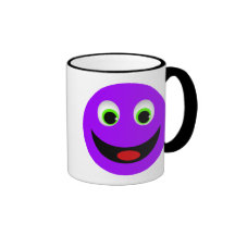 PURPLE HAPPY SMILEY FACE MUG