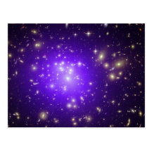 Purple haze of stars at night postcard