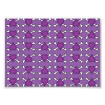 Purple Heart and Crossbones Pattern Photo