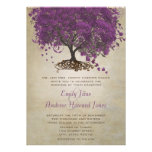 Purple Heart Leaf Tree Wedding Invites