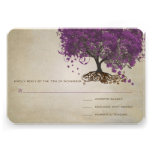 Purple Heart Leaf Tree Wedding Invites
