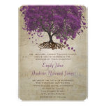 Purple Heart Leaf Tree Wedding Invites