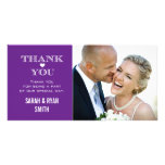Purple Heart Wedding Photo Thank You Cards Customized Photo Card