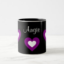 Purple Hearts Customisable Name Valentine Mug
