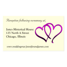 Purple Hearts Wedding enclosure cards Business Card Templates